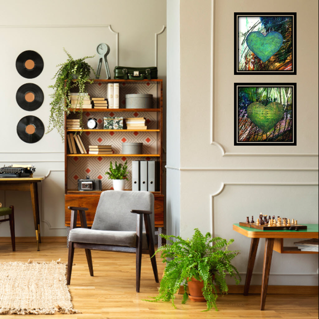 Abstract Heart Green #1